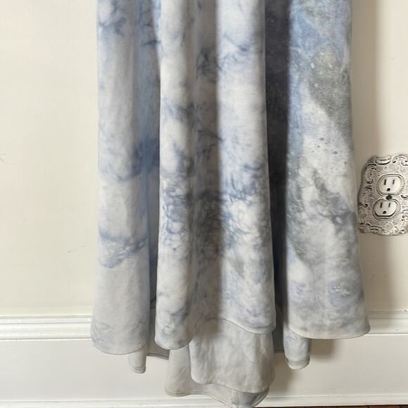 BHLDN Custom Blue and White Hand Dyed  Tie Dye Jones Dress Mermaid Bridal Gown 0 - Picture 10 of 15